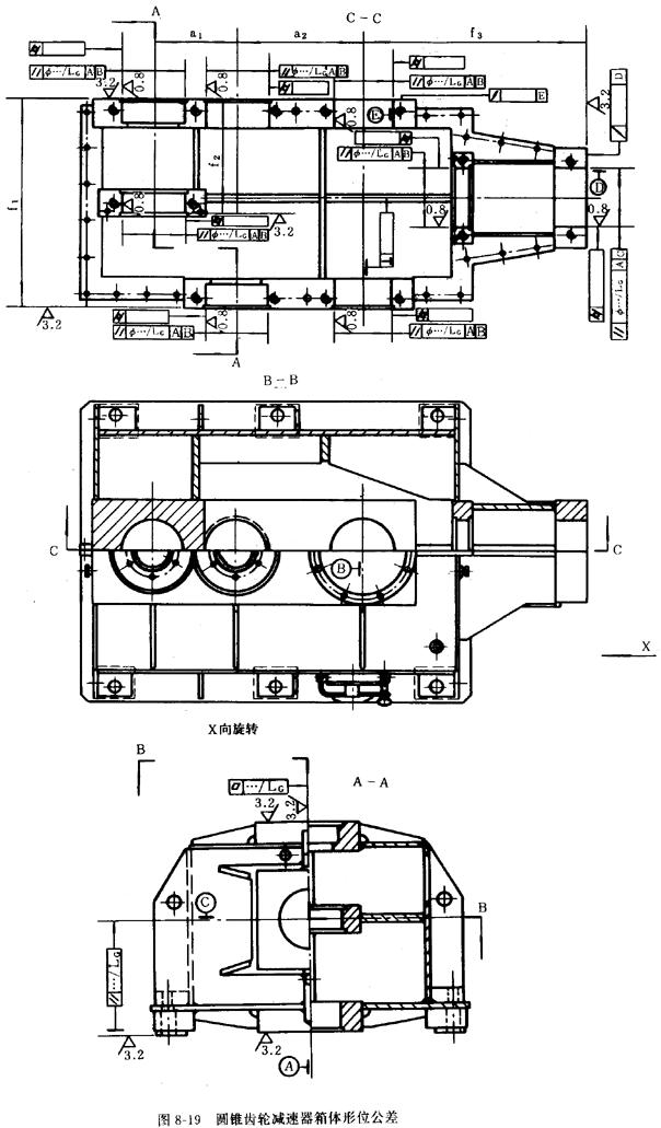 圓錐齒輪減速器箱體形位公差
