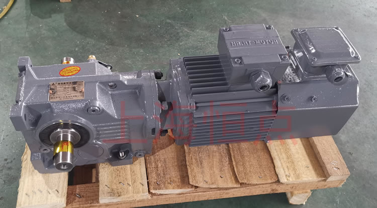 K37系列減速機輸入配變頻電機，輸出雙軸A+B 實物照片