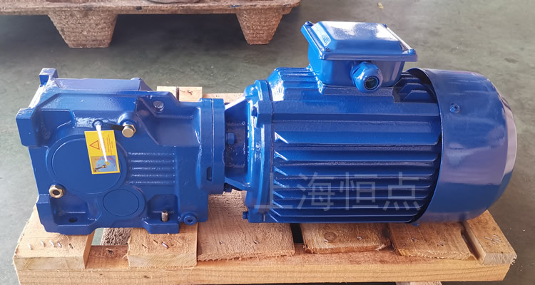 K37系列減速機，單軸輸出，配普通圓殼藍色電機