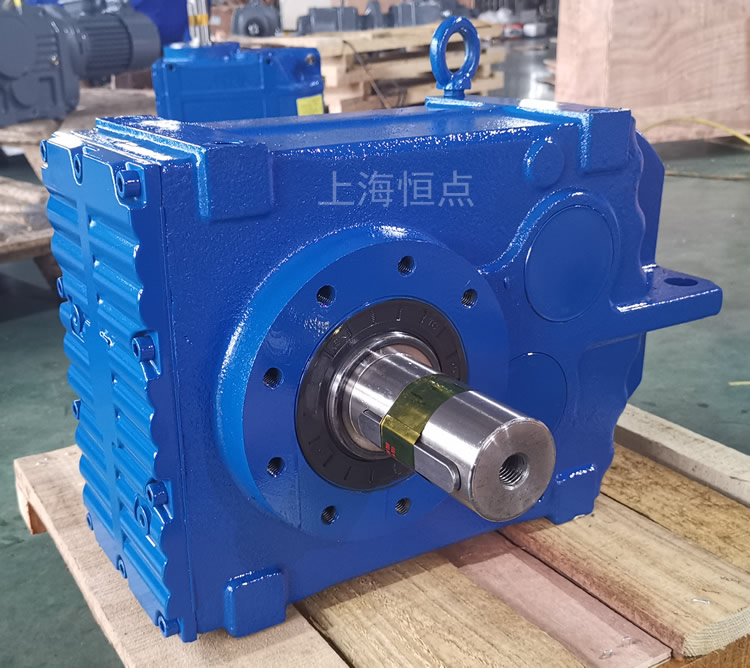 F77減速機 輸出雙軸A+B 輸入配伺服方法蘭端蓋 藍色實物照片 - 上海恒點