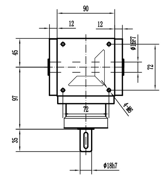 HDA09系列換向器：HDA09-2：1-E外形安裝尺寸圖3